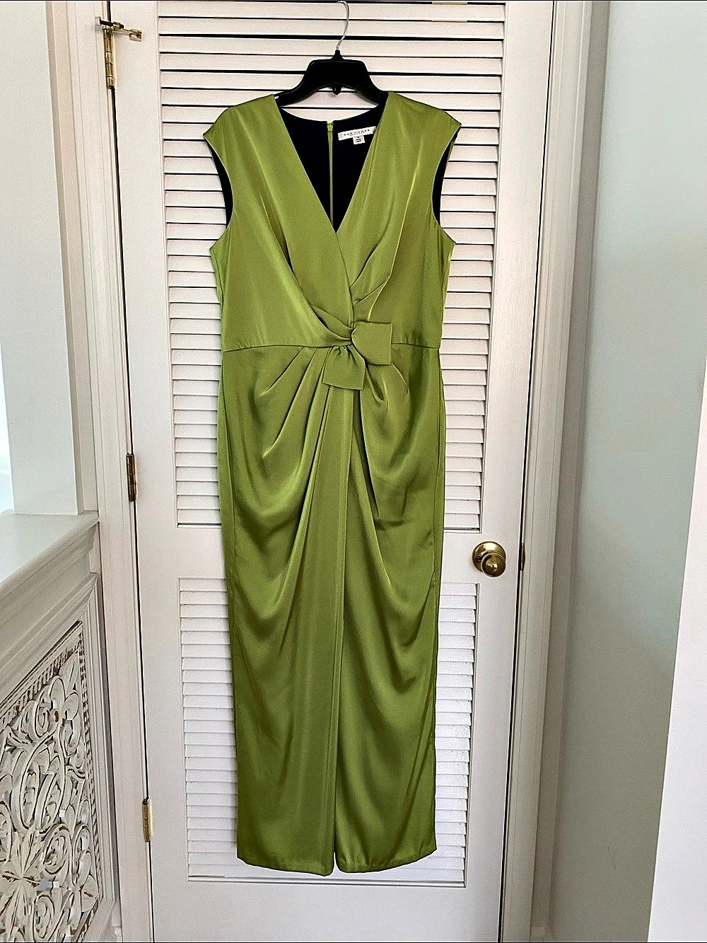 Kay Unger Lilly Walk Thru Jumpsuit Green & Blue